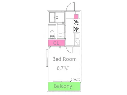 L`APPARTEMENT221(1K/1階)の間取り写真