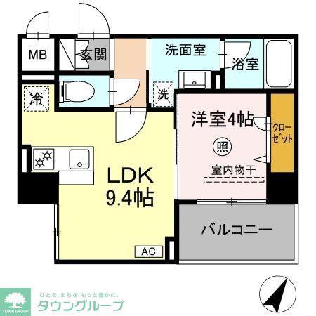 KYOKUYOUモダンベース天神(1LDK/3階)の間取り写真