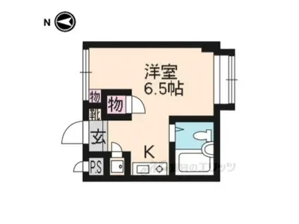 デュ北白川(ワンルーム/3階)の間取り写真