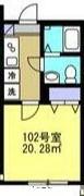 CANARD逗子(1K/1階)の間取り写真
