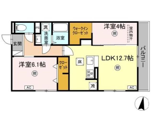 PREMILIFE石垣西(2LDK/1階)の間取り写真