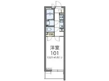 クレイノアーバン 大宮(1K/3階)の間取り写真