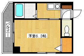 クレールヒロ(1K/3階)の間取り写真
