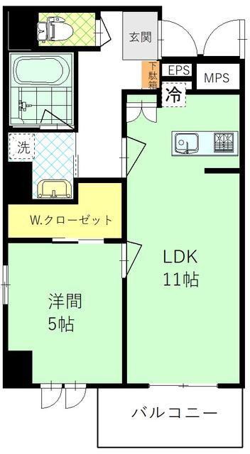 ベスト高尾(1LDK/5階)の間取り写真