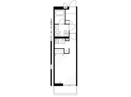 リブリアニヴェルセル(1K/2階)の間取り写真