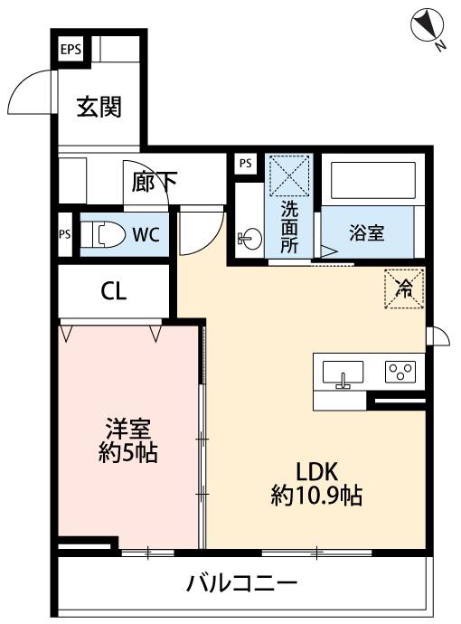 GRAND AGUN(1LDK/1階)の間取り写真