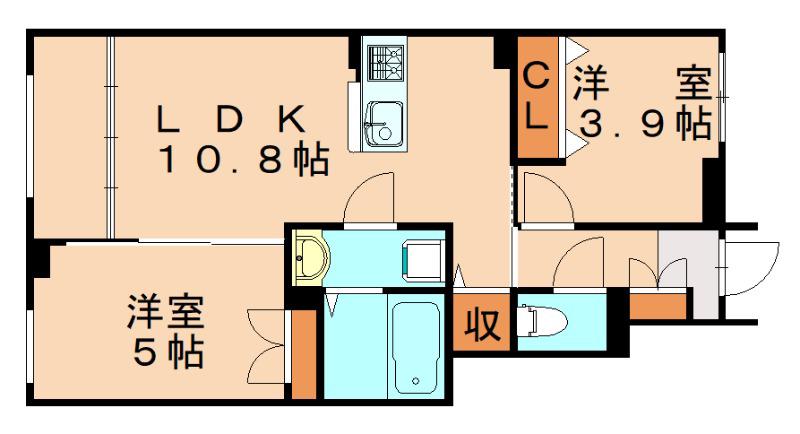 伊都ハイツ(2LDK/1階)の間取り写真