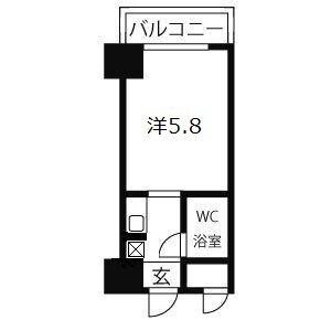 コスモプラザ三宮(ワンルーム/7階)の間取り写真