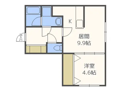 F・ASAHI S7W17(1LDK/2階)の間取り写真