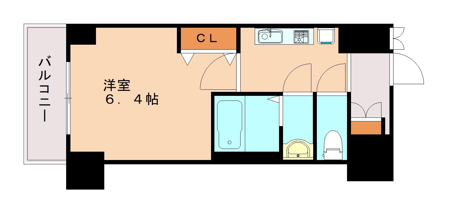 CREST TAPP DITA 神戸西パークフロント(1K/13階)の間取り写真