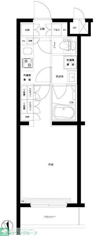 ルーブル武蔵中原参番館(1K/3階)の間取り写真