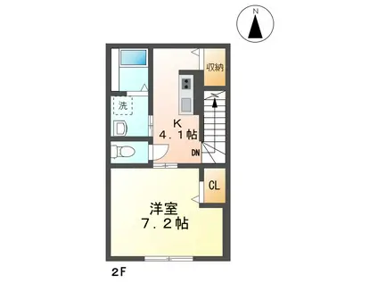 カーサ・コンフォターヴェウ(1K/2階)の間取り写真