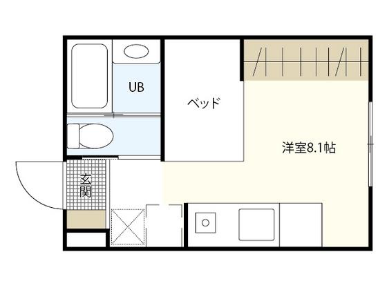 ハイドランジア草津(ワンルーム/2階)の間取り写真