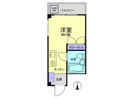 シャインハイム伊藤(ワンルーム/2階)の間取り写真