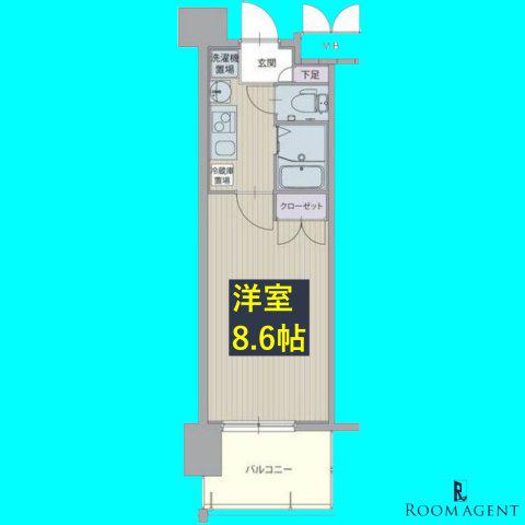 パルティール今池アネックス(1K/7階)の間取り写真