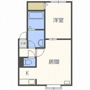 オラシオン(1LDK/2階)の間取り写真