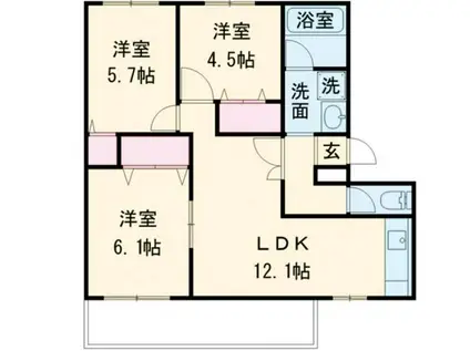 LIFE・STAGEIV A棟(3LDK/1階)の間取り写真