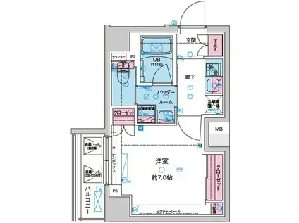GENOVIA北池袋II(1K/4階)の間取り写真