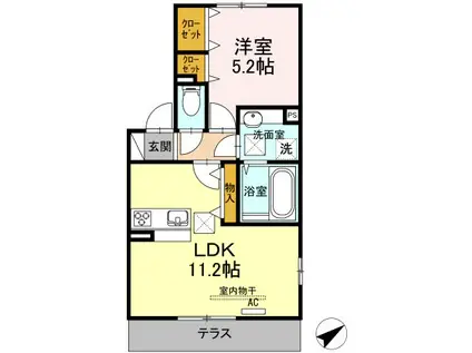 サクラハイム(1LDK/1階)の間取り写真
