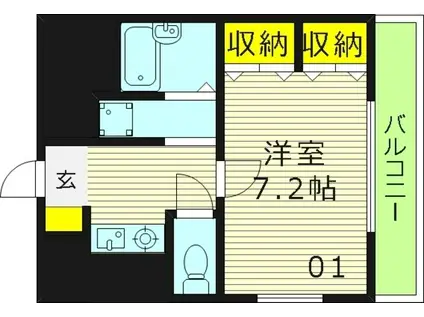 オズレジデンスNOE(1K/2階)の間取り写真