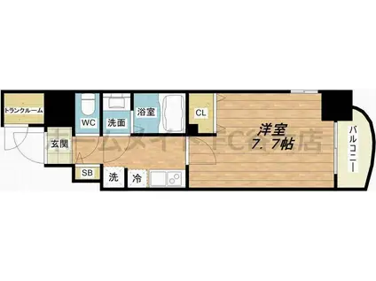 LIHIT天満(1K/5階)の間取り写真