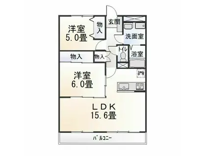 フォーカルポイント(2LDK/4階)の間取り写真