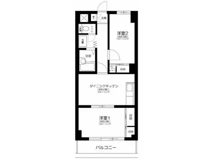 スワンハイツ(2DK/3階)の間取り写真