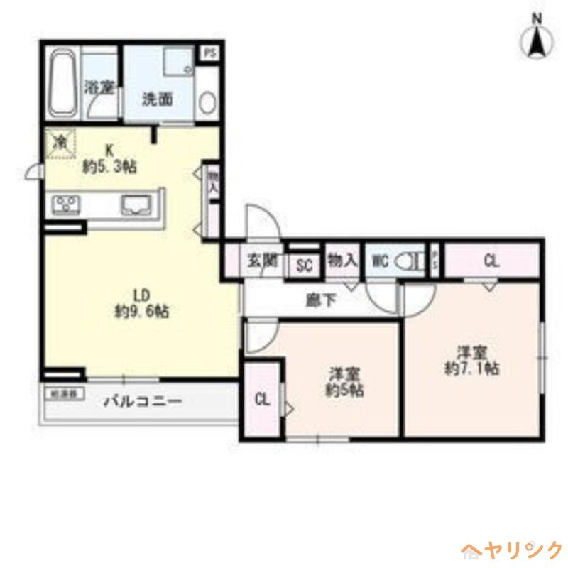 LUVITA新福寺町(2LDK/3階)の間取り写真