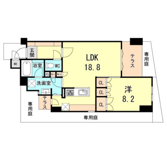 コム・クレール西宮北口(1LDK/1階)の間取り写真