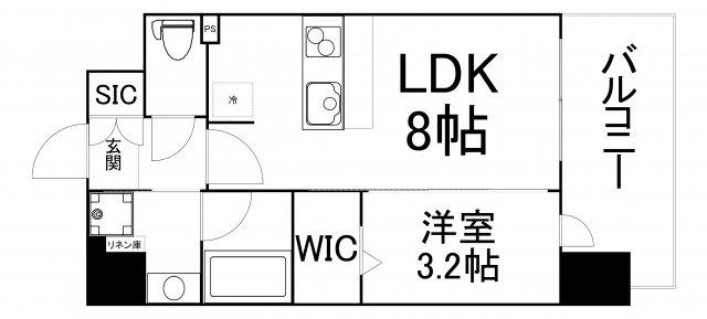 レオンコンフォート都島II(1LDK/9階)の間取り写真