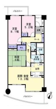光明池アーバンライフ(3LDK/5階)の間取り写真