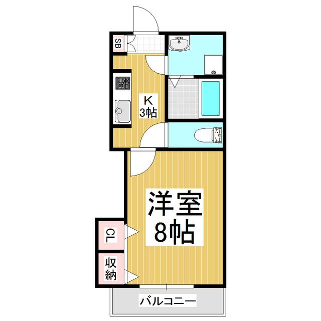 フレンドリーハイツ紺屋(1K/1階)の間取り写真