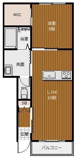 ピース・ヴィラ B棟(1LDK/1階)の間取り写真