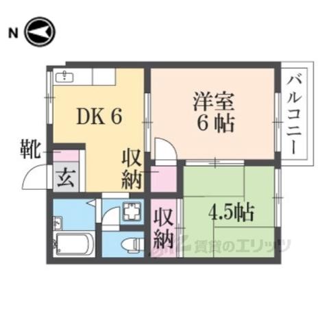 メゾンプルミエール(2DK/2階)の間取り写真