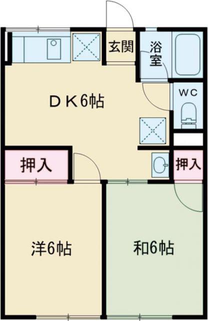 ニューヨーク(2DK/1階)の間取り写真