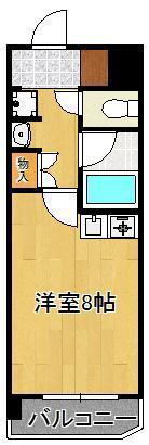 ウィルステージ霧ヶ丘(ワンルーム/4階)の間取り写真