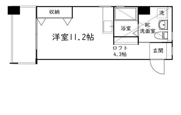 FELICITA二星(ワンルーム/3階)の間取り写真