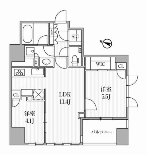 ディームス大手町ノース(2LDK/8階)の間取り写真