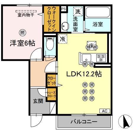 アルカンシェル(1LDK/1階)の間取り写真