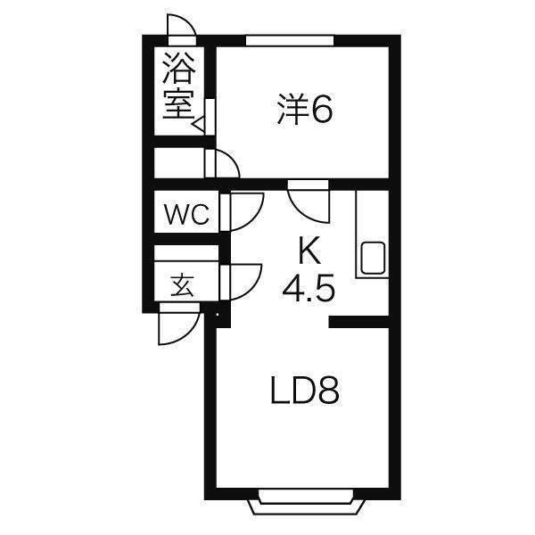 ベルウッド(1LDK/2階)の間取り写真