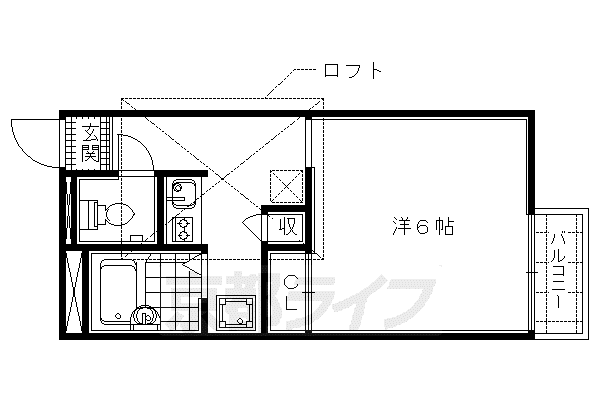 レオパレス豊(1K/1階)の間取り写真