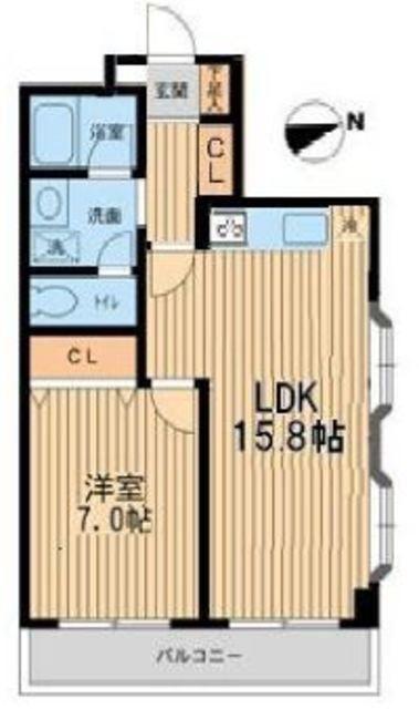 グリーンヒルズ芦花(1LDK/4階)の間取り写真