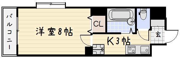 リファレンス嵐山口(1K/3階)の間取り写真