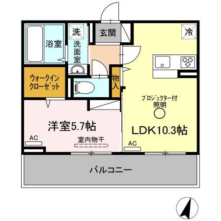 EF三番館(1LDK/2階)の間取り写真