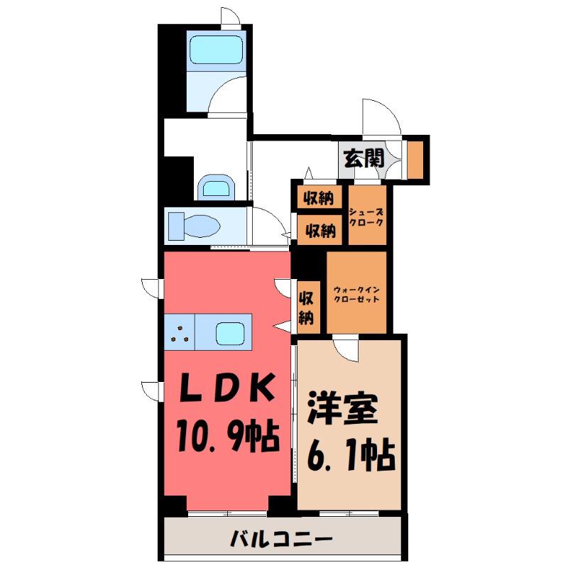 ハレレア(1LDK/3階)の間取り写真