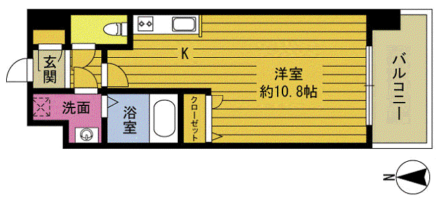 S-FORT高砂町(ワンルーム/3階)の間取り写真