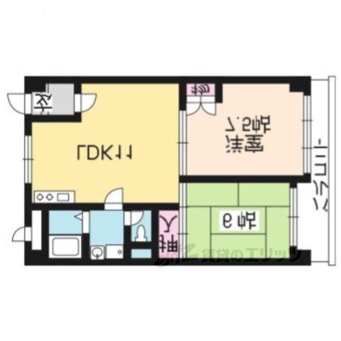 ソーラー21(2LDK/6階)の間取り写真