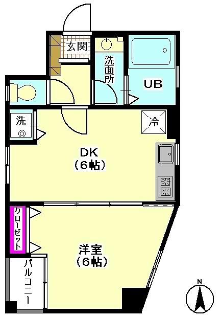 メゾンドボナール(1DK/4階)の間取り写真