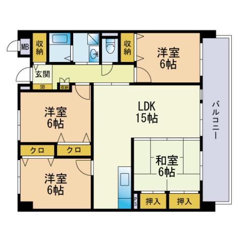 パディフィールドM(4LDK/6階)の間取り写真