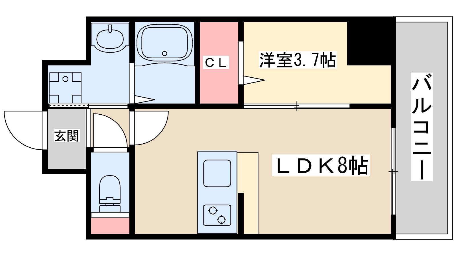 GRAN PASEO 江坂(1LDK/5階)の間取り写真